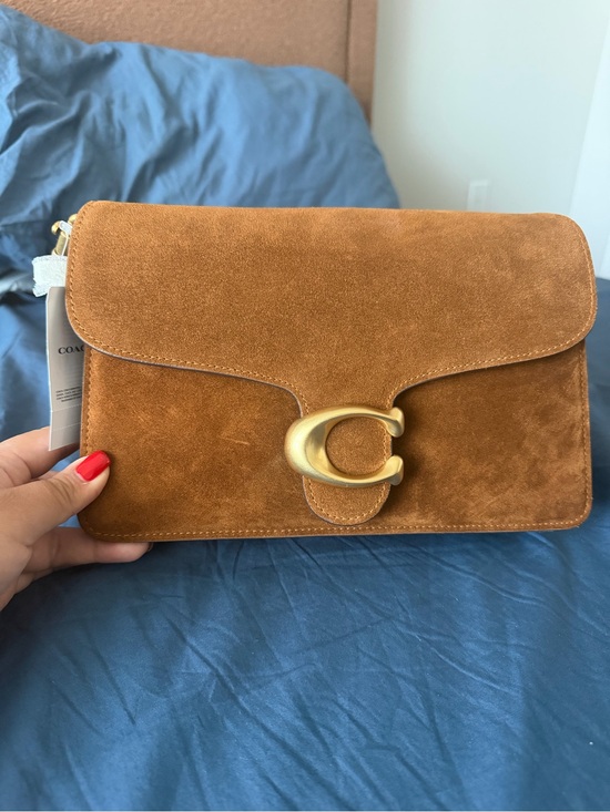 Coach Handbags - Coach Suede Crossbody Bag in Saddle Brown with Gold Hardware